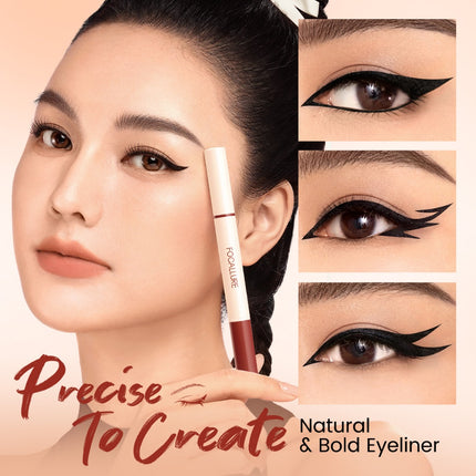 FOCALLURE 2-in-1 Eyeliner Stamp Waterproof Precise Line Winged Black