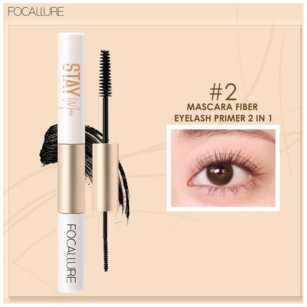 FOCALLURE 2 In 1 Waterproof Maskara & Eyeliner fiber eyelash primer