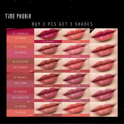 TIME PHORIA-2 PCS STELLAR DUST LIP STAIN 5ML
