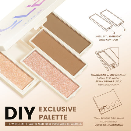 FOCALLURE 3D Highlighter Contour Bronzer DIY Palette Fine Powder Pro-Palette