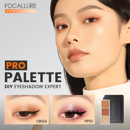 FOCALLURE 3 Warna Eyeshadow DIY Palette High Pigment Pro-Palette