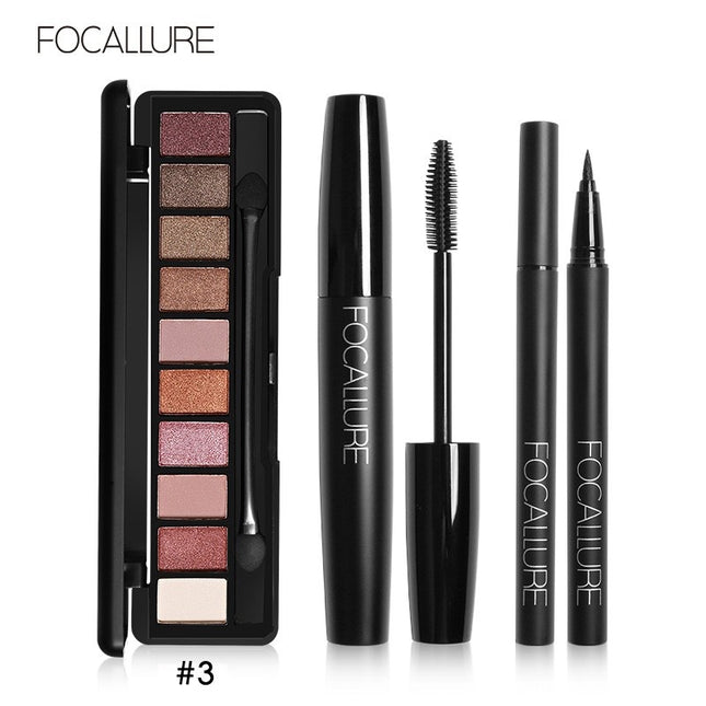 Focallure 3pcs Eye makeup set-mascara&eyeliner&eyeshadow