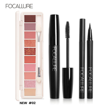 Focallure 3pcs Eye makeup set-mascara&eyeliner&eyeshadow
