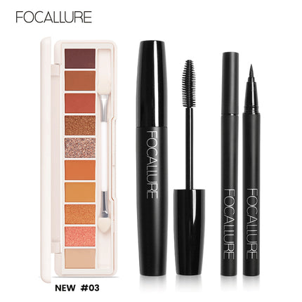 Focallure 3pcs Eye makeup set-mascara&eyeliner&eyeshadow