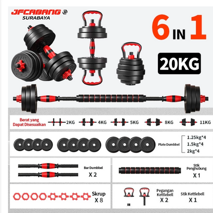 Dumbbell set peralatan fitness barbel set 20 kg