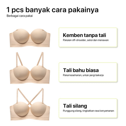 GRENEY-Gbras- Bra (2pcs) Multi Model Bergesper Tali Bisa Dilepas Pakaian Dalam Push Up Bra Wanita Sport Tanpa Kawat Busa 89659