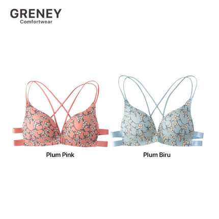 GRENEY-G.Flower-Bunga Plum- Bra One-piece Gesper Depan-89711