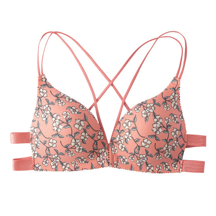 GRENEY-G.Flower-Bunga Plum- Bra One-piece Gesper Depan-89711