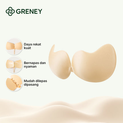 GRENEY-Bra tempel bentuk mango pushup non-slip strapless Bra Pesta 89880