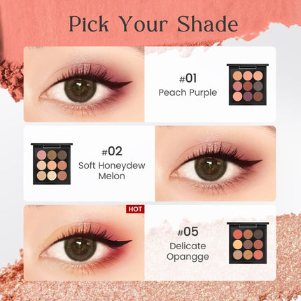 FOCALLURE 9 Warna Eyeshadow palette mata kosmetik