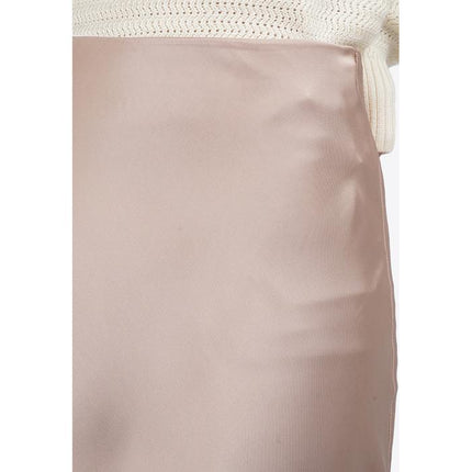 COLORBOX A-Line Satin Long Skirt Beige