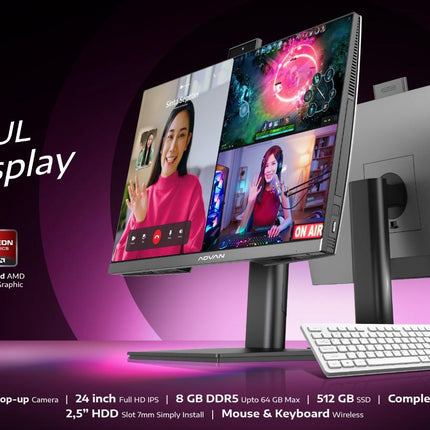 ADVAN FORCE ONE PC AIO ALL IN ONE PC RYZEN 5 6600H 32GB 512SSD W11