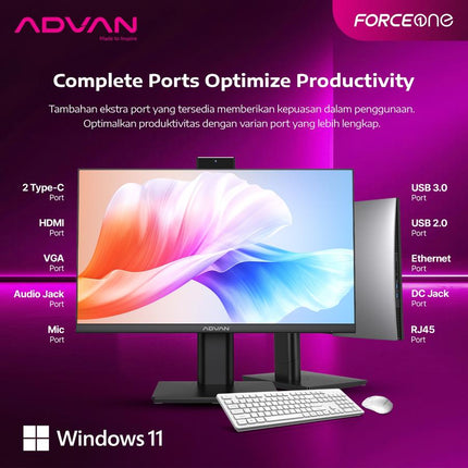 ADVAN FORCE ONE PC AIO ALL IN ONE PC RYZEN 5 6600H 32GB 512SSD W11