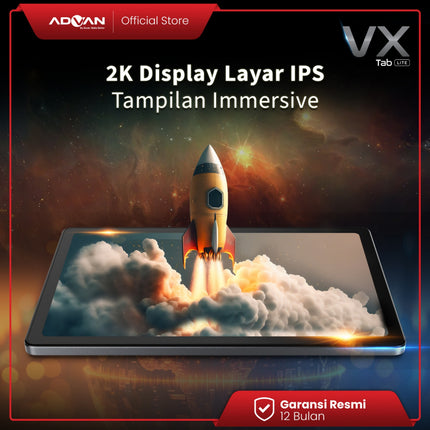 ADVAN Tab Vx Lite | Octa Core 2.0Ghz | 6GB/128 GB | 10.4 Inch WUXGA+ (2K) | Tablet Dual Sim Card 4G LTE
