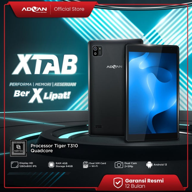 Advan Tablet XTab 4/64GB X Tab Bonus Soft Case Garansi Resmi