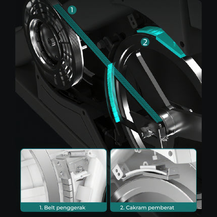 Alat Olahraga Sepeda Statis Spinning Bike LCD Monitor Adjustable Seat Exercise Statis Bike