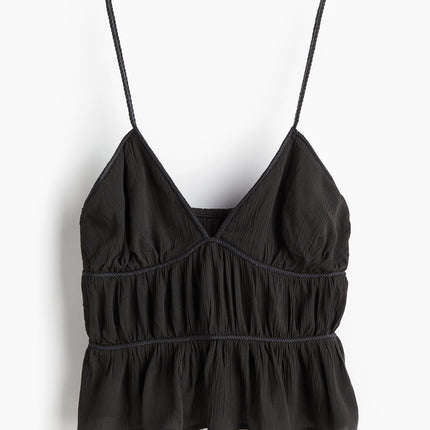 H&M Wanita Atasan Strappy dengan Detail Anyaman