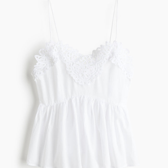 H&M Wanita Atasan dengan tali dan pinggiran renda