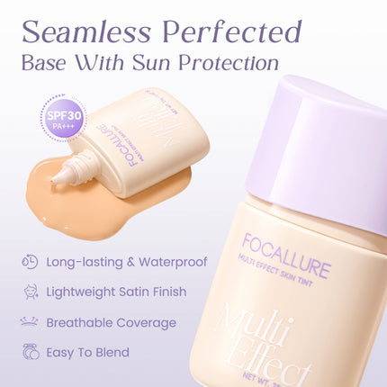 FOCALLURE Bare Multi Effect Skin Tint SPF30 PA+++ Lightweight Foundation Satin Finish