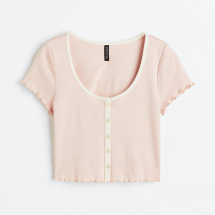 H&M Wanita Button-front cropped top