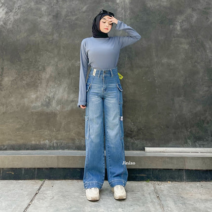 JINISO - Cargo Baggy Highwaist Hands Up Jeans