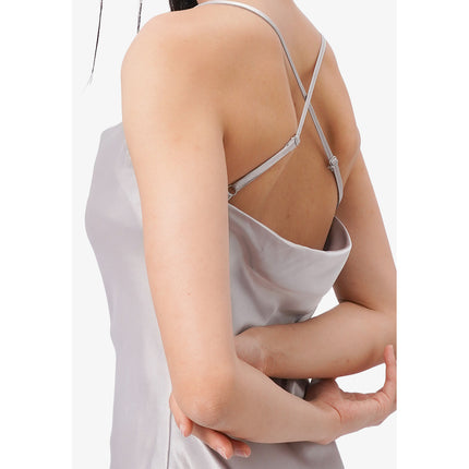 COLORBOX Cowl Neck Midi Slip Dress Silver