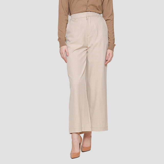 St. Yves Cropped Wideleg Melange Trouser Celana Wanita 121958964