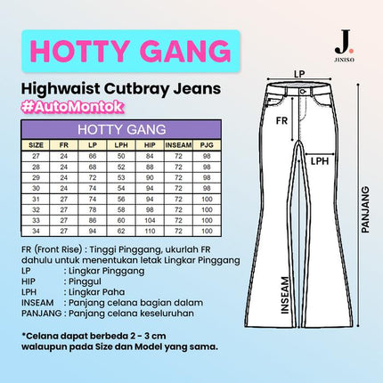 JINISO - Cutbray Highwaist Hotty Gang Jeans
