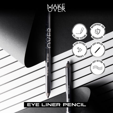 MAKE OVER Eye Liner Pencil - Eyeliner Creamy Pigmented Intense Pekat Smudgeproof Presisi