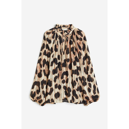 H&M Wanita Frill-Trimmed Crêpe Blouse