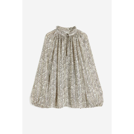 H&M Wanita Frill-trimmed crêpe blouse