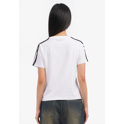 COLORBOX Graphic T-Shirt with Lace Details Off White