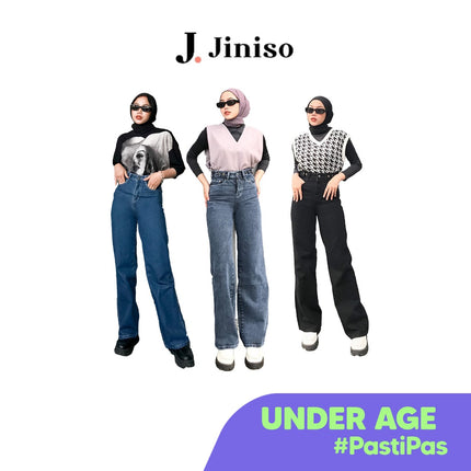 JINISO - Highwaist Adjustable Baggy Under Age Jeans