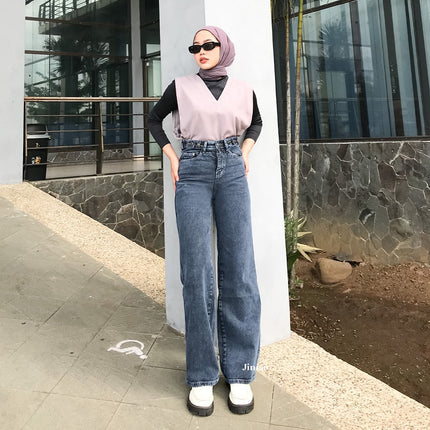 JINISO - Highwaist Adjustable Baggy Under Age Jeans