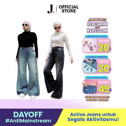 JINISO - Highwaist Flare Cutbray Jeans 371 DAYOFF