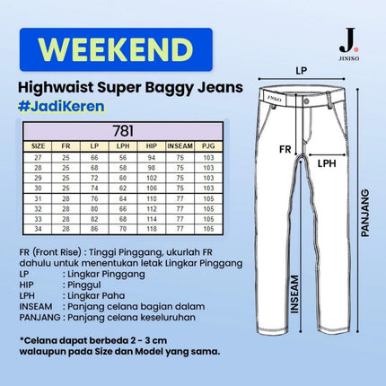 JINISO - Highwaist Oversize Baggy Loose Jeans 781 WEEKEND