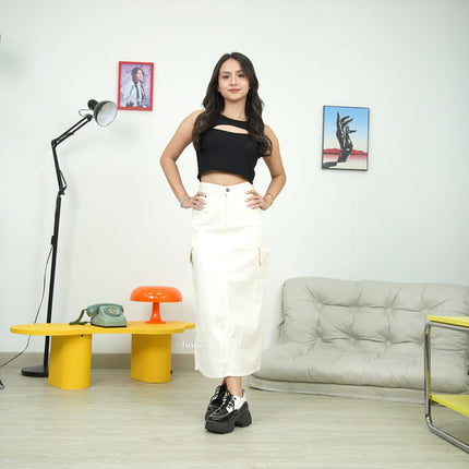 JINISO - Highwaist Rok Cargo Jeans Panjang 984 SEVENTY