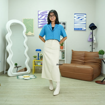 JINISO - Highwaist Rok Slit Jeans Panjang 901 SEVENTY