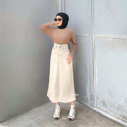 JINISO - Highwaist Rok Slit Jeans Panjang 951 SEVENTY