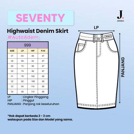 JINISO - Highwaist Rok Slit Jeans Panjang 999 SEVENTY