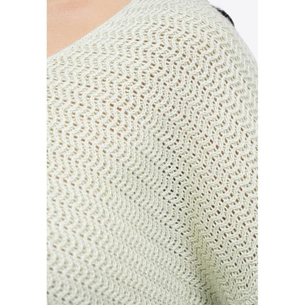 COLORBOX Hollow Out Knit Sweater Green