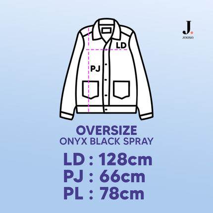JINISO Jaket Jeans Oversize Onyx Black Spray