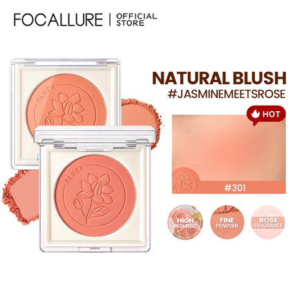 FOCALLURE #JasmineMeetsRose Blush High Pigmen Tahan Lama bedak