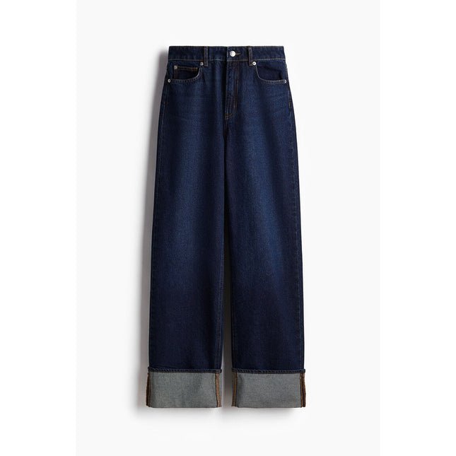 H&M Wanita Jeans Dengan Ujung Lipat Lurus 1249601