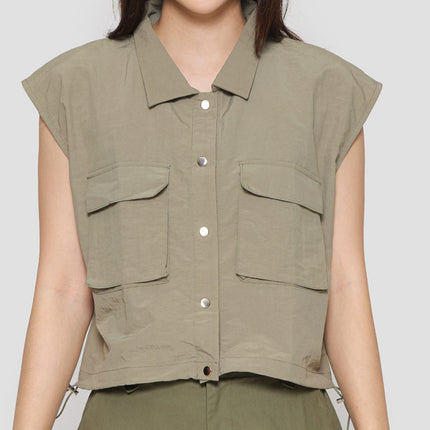 Nevada Jw Solid Parachute Sleeveless Jaket Wanita 121586937