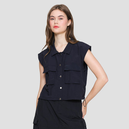 Nevada Jw Solid Parachute Sleeveless Jaket Wanita 121586937