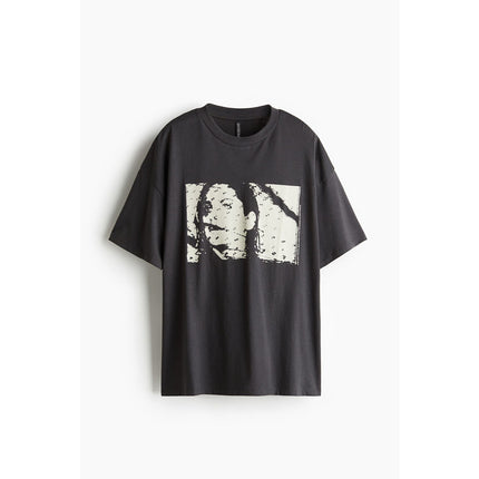 H&M Wanita Kaos Oversized Bermotif Cetak
