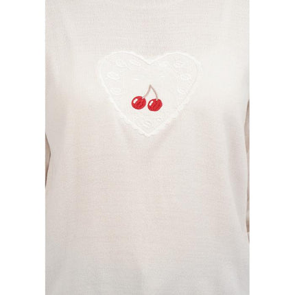 COLORBOX Long Sleeve Berry Sweater Ecru