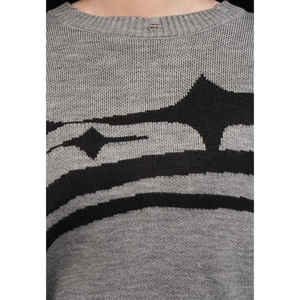 COLORBOX Long Sleeve Distressed Crop Sweater Grey