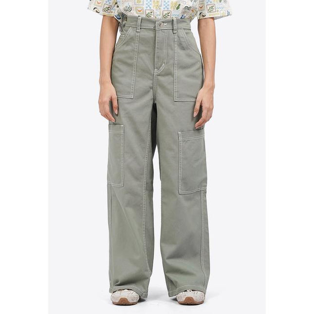 COLORBOX Loose Cargo Denim Pants Green